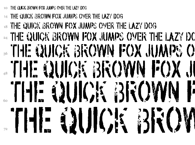 VTKS Army font waterfall